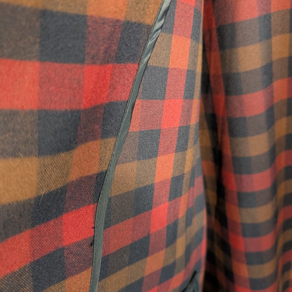 Design Lab Lord & Taylor Plaid Open Blazer Flannel Relaxed Pockets Large Fall - Picture 10 of 13